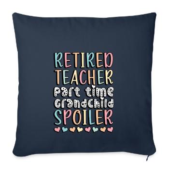 Retraite des enseignants Pension des enseignants à la retraite - Housse de coussin décorative 45 x 45 cm - bleu marine - Devant