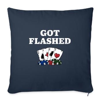 Got Flashed Card Games Casino Card Player - Housse de coussin décorative 45 x 45 cm - bleu marine - Devant