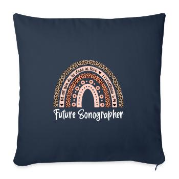 Étude de diagnostic par ultrasons Étudiant en échographie - Housse de coussin décorative 45 x 45 cm - bleu marine - Devant