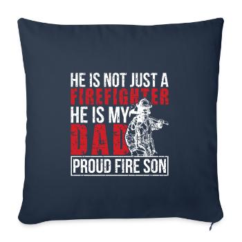 Proud firefighter son of firefighter son - Sofa pillowcase 17,3'' x 17,3'' (45 x 45 cm) - navy - Front