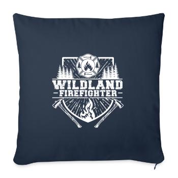Pompiers de forêt de la brigade des pompiers de forêt - Housse de coussin décorative 45 x 45 cm - bleu marine - Devant
