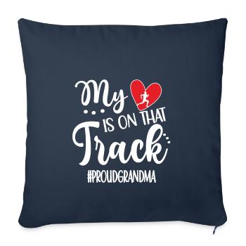 Fière athlétisme grand-mère Athlète d’athlétisme grand-mère - Housse de coussin décorative 45 x 45 cm - bleu marine - Devant