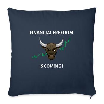 Conception de stock pour la liberté financière - Housse de coussin décorative 45 x 45 cm - bleu marine - Devant