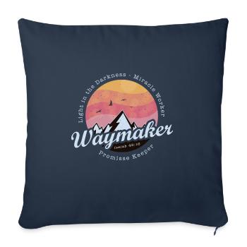 Waymaker Promise Keeper Miracle Worker - Jesus - Sofa pillowcase 17,3'' x 17,3'' (45 x 45 cm) - navy - Front