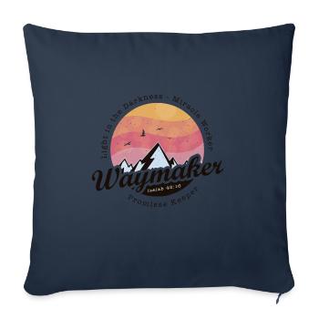 Verset biblique vintage - Waymaker Promise Keeper - Housse de coussin décorative 45 x 45 cm - bleu marine - Devant