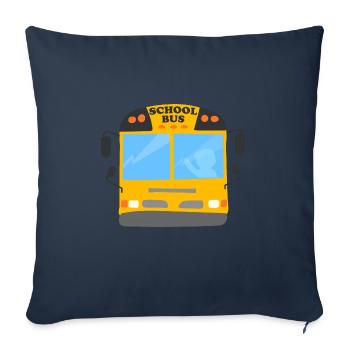 Costume d’autobus scolaire Cool Véhicule de rentrée scolaire - Housse de coussin décorative 45 x 45 cm - bleu marine - Devant