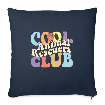Cool Animal Rescuers Club Save Stray Animals - Housse de coussin décorative 45 x 45 cm - bleu marine - Devant