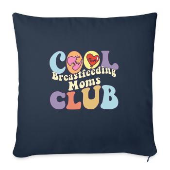 Cool Breastfeeding Moms Club Lait maternel - Housse de coussin décorative 45 x 45 cm - bleu marine - Devant
