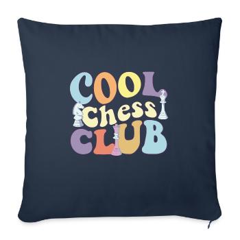 Cool Jeu de société de tournoi d’échecs de club d’échecs - Housse de coussin décorative 45 x 45 cm - bleu marine - Devant