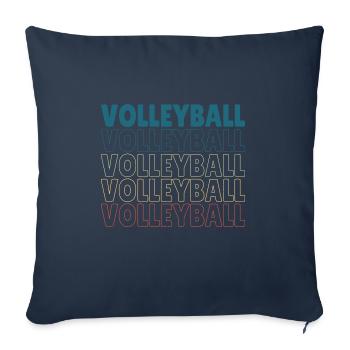 Volleyball Vintage Spiker Blocker Retro - Housse de coussin décorative 45 x 45 cm - bleu marine - Devant