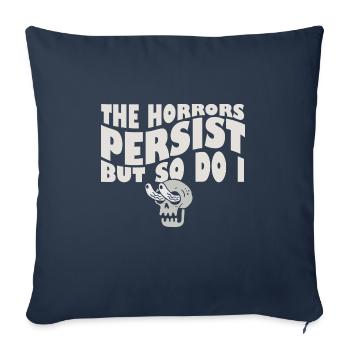 The Horrors Persist But So Do I Skeleton Internet - Sofa pillowcase 17,3'' x 17,3'' (45 x 45 cm) - navy - Front