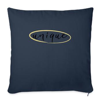 De l’or unique - Housse de coussin décorative 45 x 45 cm - bleu marine - Devant