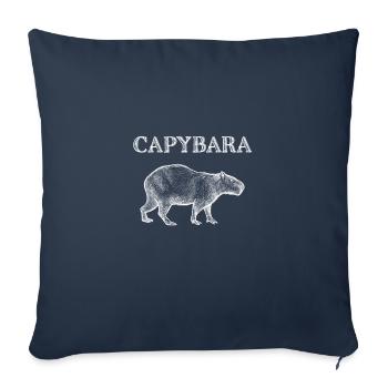 Capybara - Housse de coussin décorative 45 x 45 cm - bleu marine - Devant