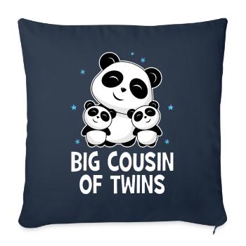 Big Cousin Of Twins - Cute Panda Pandas - Sofa pillowcase 17,3'' x 17,3'' (45 x 45 cm) - navy - Front