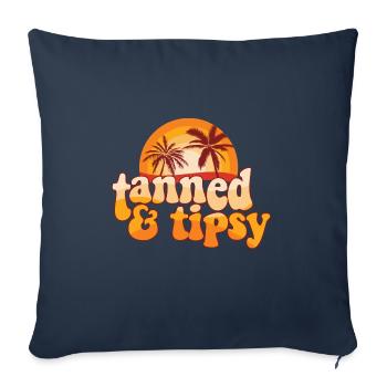 Summer Vibes Tanned And Tipsy Tropical Travel - Sofa pillowcase 17,3'' x 17,3'' (45 x 45 cm) - navy - Front