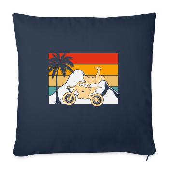 Dirt Bike Rider Retro Sunset - Sofakissenbezug 45 x 45 cm - Navy - Vorne