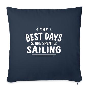 The Best Days Are Spent Sailing Summer Sail Boat - Sofa pillowcase 17,3'' x 17,3'' (45 x 45 cm) - navy - Front