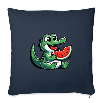 Crocodile Melon Watermelon Fruit Fruity - Sofa pillowcase 17,3'' x 17,3'' (45 x 45 cm) - navy - Front