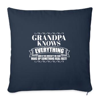 Grandpa Knows Everything Funny Father's Day Dad - Sofakissenbezug 45 x 45 cm - Navy - Vorne
