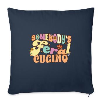 Somebody's Feral Cugino Italian Cousin Wild - Sofa pillowcase 17,3'' x 17,3'' (45 x 45 cm) - navy - Front