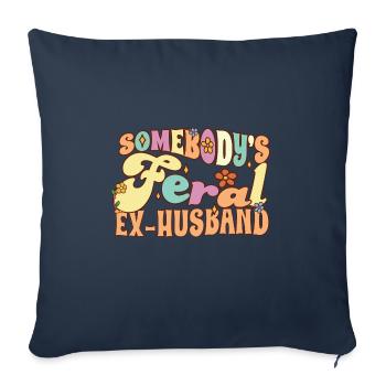 L’ex-mari sauvage de quelqu’un drôle de divorce groovy - Housse de coussin décorative 45 x 45 cm - bleu marine - Devant