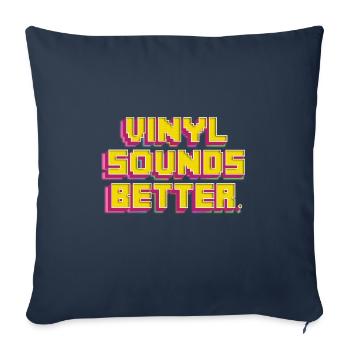 Le vinyle sonne mieux - Amateurs de musique rétro - Housse de coussin décorative 45 x 45 cm - bleu marine - Devant