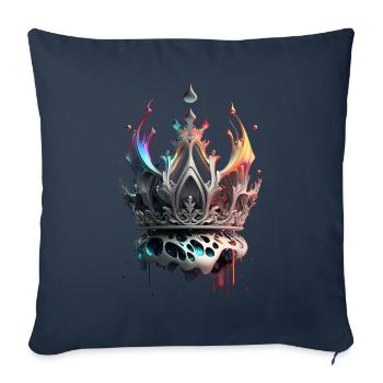 Couronne fondante - Housse de coussin décorative 45 x 45 cm - bleu marine - Devant
