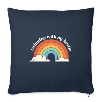 Jumelage de l’équipe des meilleurs amis avec mon meilleur jumeau - Housse de coussin décorative 45 x 45 cm - bleu marine - Devant