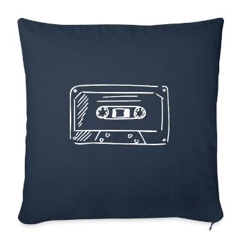 Cassette Retro Drawing - Sofa pillowcase 17,3'' x 17,3'' (45 x 45 cm) - navy - Front
