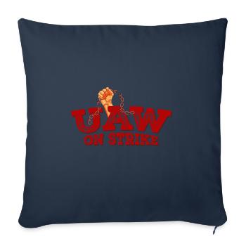 UAW fort syndicaliser - Unis nous négocions, divisés - Housse de coussin décorative 45 x 45 cm - bleu marine - Devant