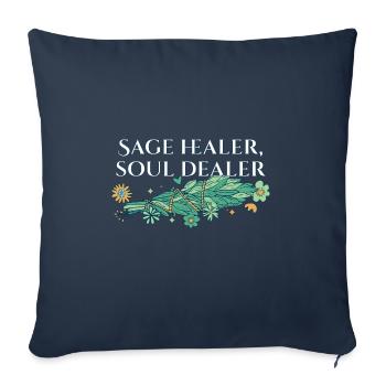 Sage Healer Soul Dealer Bâtons de purification Guérison - Housse de coussin décorative 45 x 45 cm - bleu marine - Devant