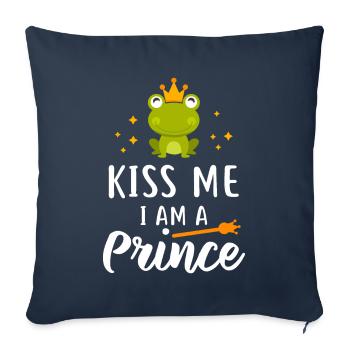 Embrasse-moi, je suis un prince - Housse de coussin décorative 45 x 45 cm - bleu marine - Devant