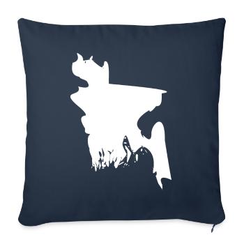 Bangladesh carte drapeau - Housse de coussin décorative 45 x 45 cm - bleu marine - Devant