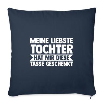 Tochter Familie Töchter Geschenk - Sofakissenbezug 45 x 45 cm - Navy - Vorne