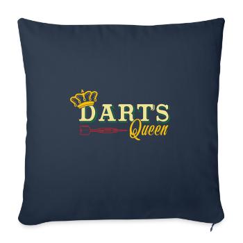 Darts reine fléchettes joueur de fléchettes - Housse de coussin décorative 45 x 45 cm - bleu marine - Devant