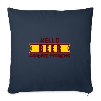 Bonjour BEER au revoir problèmes, bonjour bière bye Pro - Housse de coussin décorative 45 x 45 cm - bleu marine - Devant