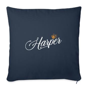 Harper Nom personnalisé pour les femmes Enfants Bambins - - Housse de coussin décorative 45 x 45 cm - bleu marine - Devant