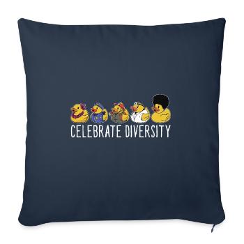 Funny Celebrate Diversity Yellow Bath Duckie Rubbe - Sofa pillowcase 17,3'' x 17,3'' (45 x 45 cm) - navy - Front
