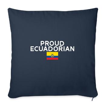 Fier Équateur Drapeau Équatorien - Housse de coussin décorative 45 x 45 cm - bleu marine - Devant