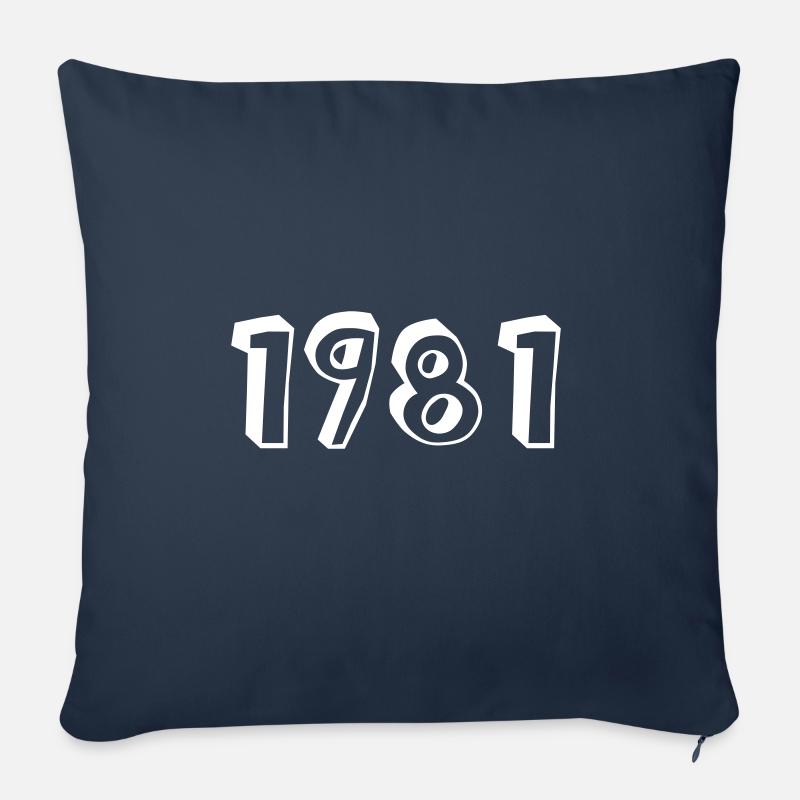 Födelseår 1981 Presentidé - Soffkuddsöverdrag, 45 x 45 cm - marinblå