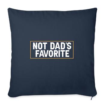 Pas l’enfant préféré de papa Fils Fille Frère ou sœur - Housse de coussin décorative 45 x 45 cm - bleu marine - Devant