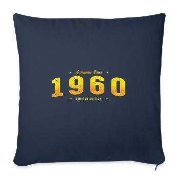 Génial Depuis 1960 Année De Naissance - Millésime 65ème - Housse de coussin décorative 45 x 45 cm - bleu marine - Devant