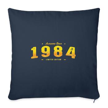 Millésime 1984 - 41e anniversaire Edition Limitée - Housse de coussin décorative 45 x 45 cm - bleu marine - Devant