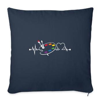 Painting Drawing Art Brush Painter Heartbeat - Sofa pillowcase 17,3'' x 17,3'' (45 x 45 cm) - navy - Front
