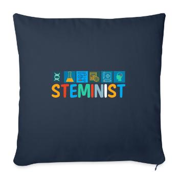 Steminist Femmes Science Naturelle - Housse de coussin décorative 45 x 45 cm - bleu marine - Devant