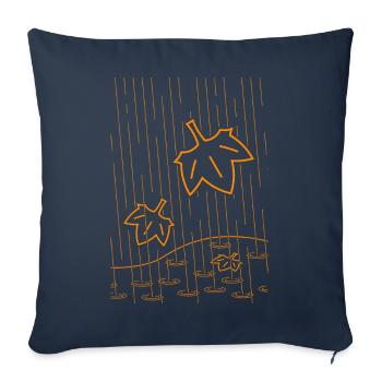 Automne pluvieux - Housse de coussin décorative 45 x 45 cm - bleu marine - Devant