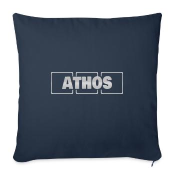 Cadeau de baptême Athos - Housse de coussin décorative 45 x 45 cm - bleu marine - Devant