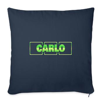 Cadeau pour Carlo - Housse de coussin décorative 45 x 45 cm - bleu marine - Devant