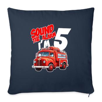 Kids Fire Truck 5 Year Old Firefighter Birthday - Sofa pillowcase 17,3'' x 17,3'' (45 x 45 cm) - navy - Front