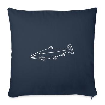 Saumon linéaire - Housse de coussin décorative 45 x 45 cm - bleu marine - Devant